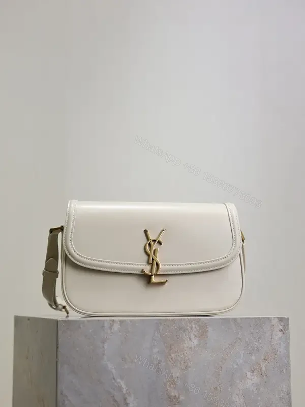 Ivory Leather Crossbody — Gold-Accent, Compact, Everyday Ease — view 1
