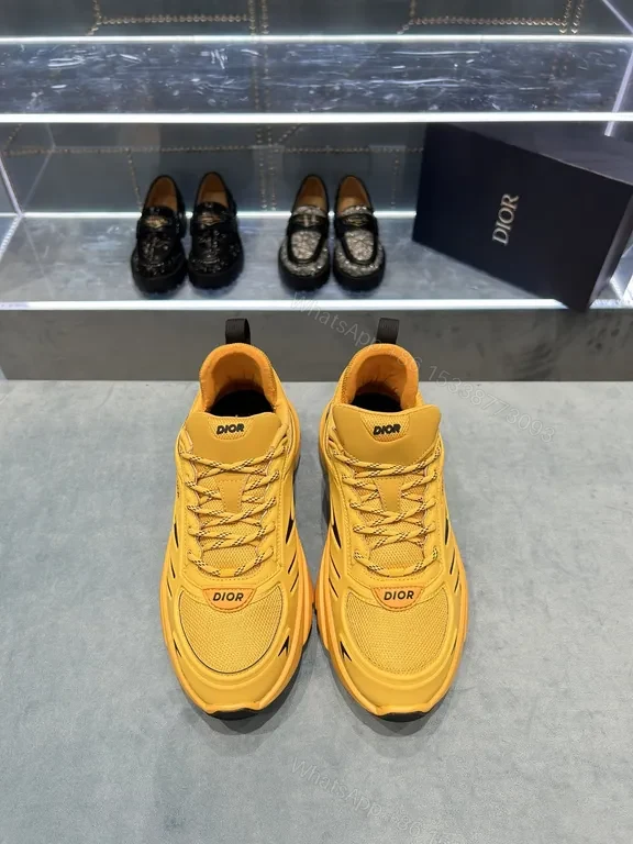 View 2 of Bold Yellow Dior-Inspired Sneakers: Luxe Streetwear Comfort