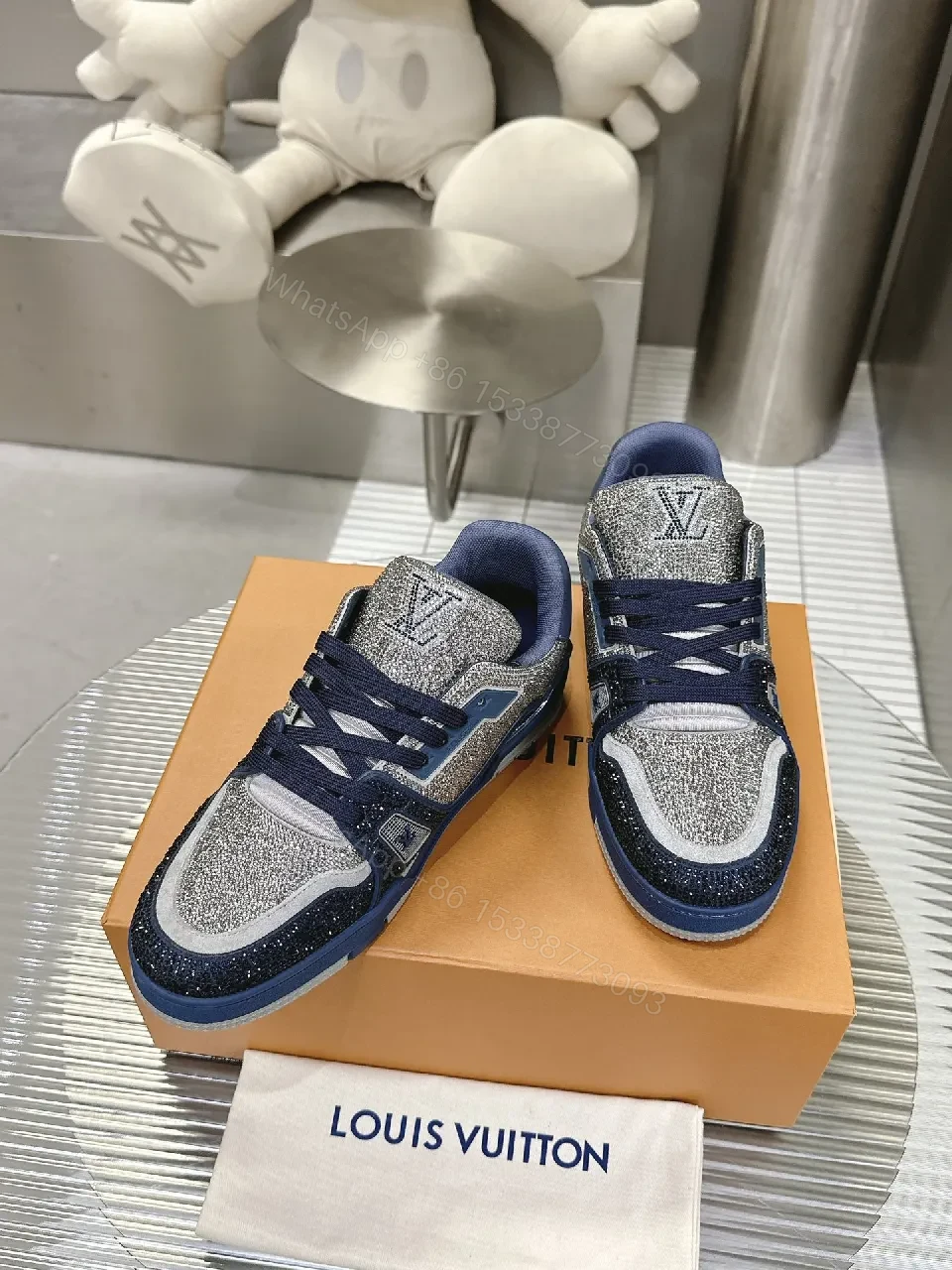 View 6 of Glittery Navy High-Tops: Lux Streetwear Sneaker