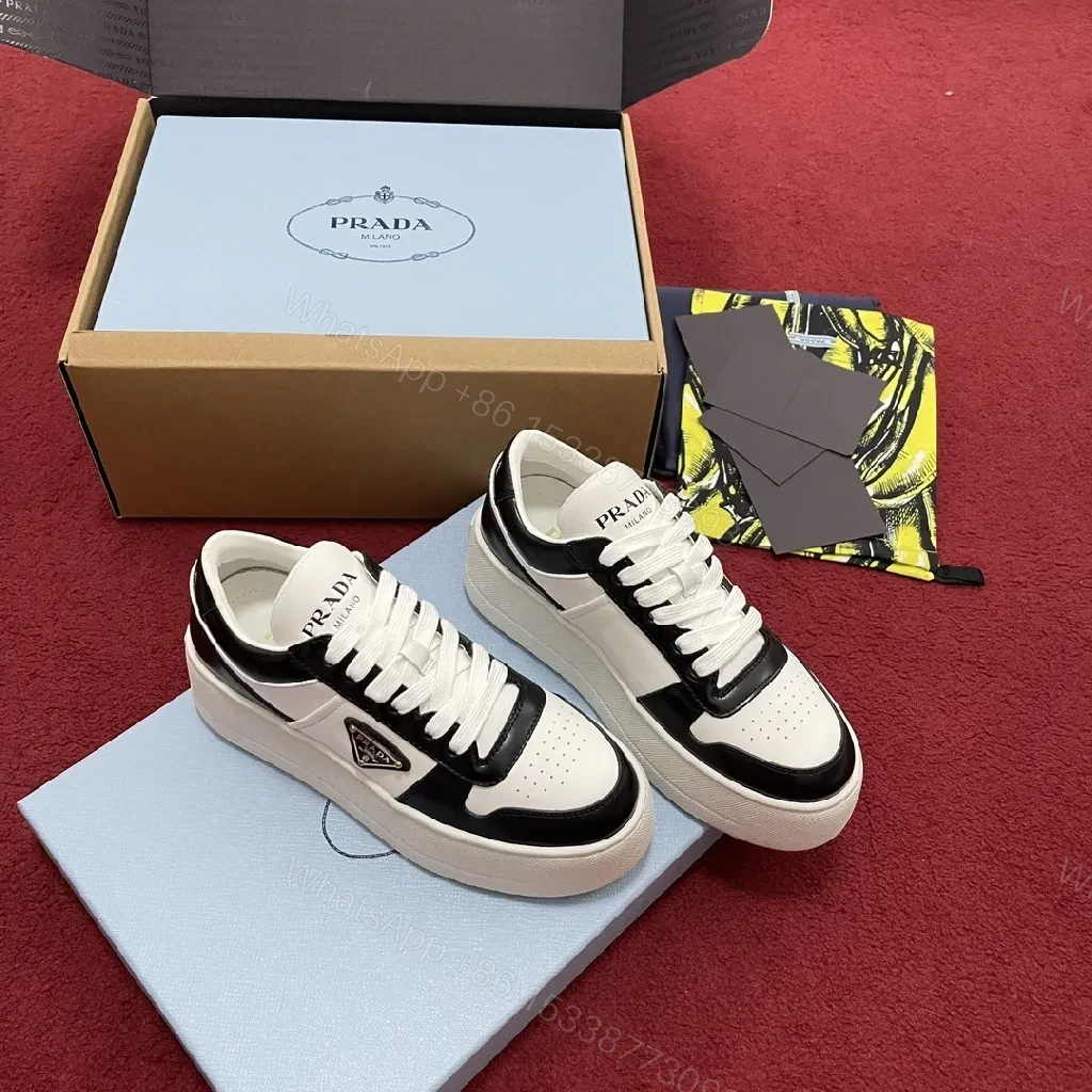 Modern Leather-Trim Low-Top Sneakers: Bold Contrast, Supreme Craft — view 1