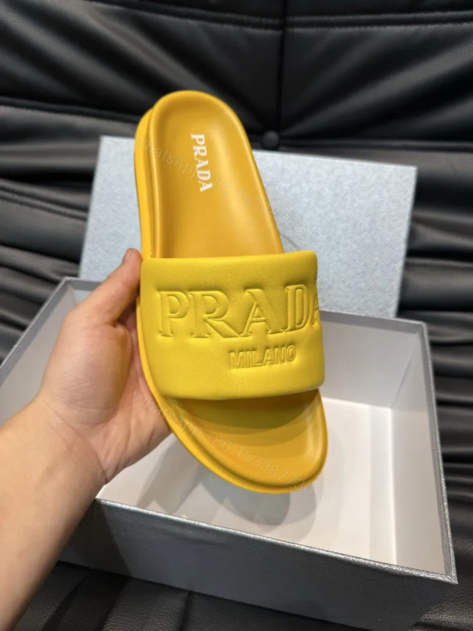 View 7 of Vivid Yellow Slide Sandals – Minimalist Luxury Comfort