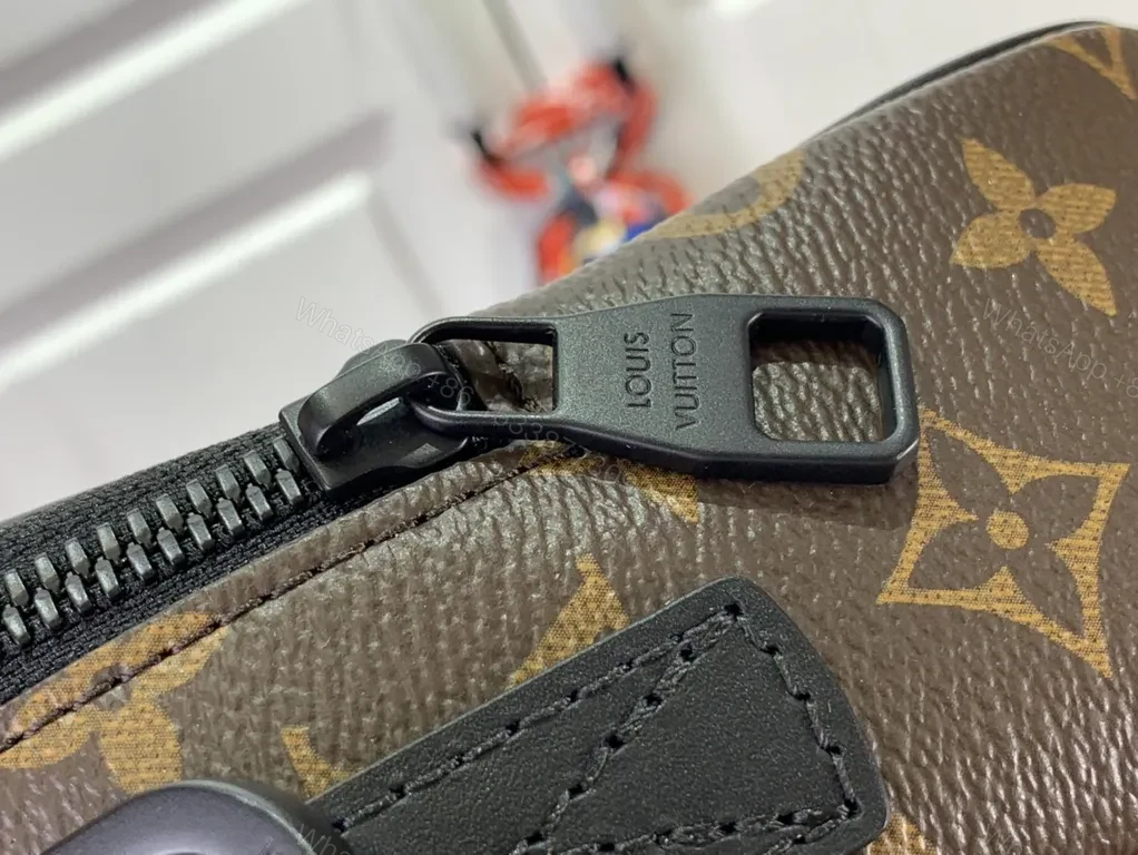View 9 of Monogram Luxe Leather-Trim Compact Messenger Bag