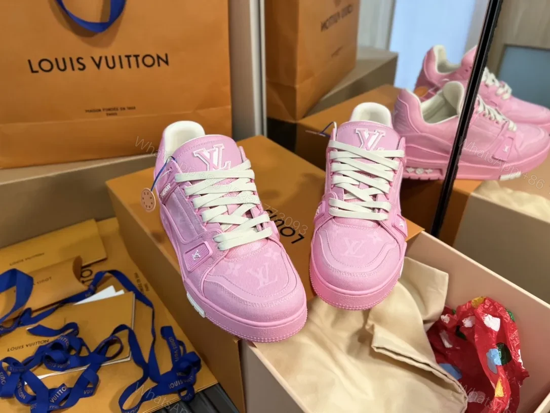 View 6 of Pink Suede-Textile Low-Top Sneakers with Luxe Accents