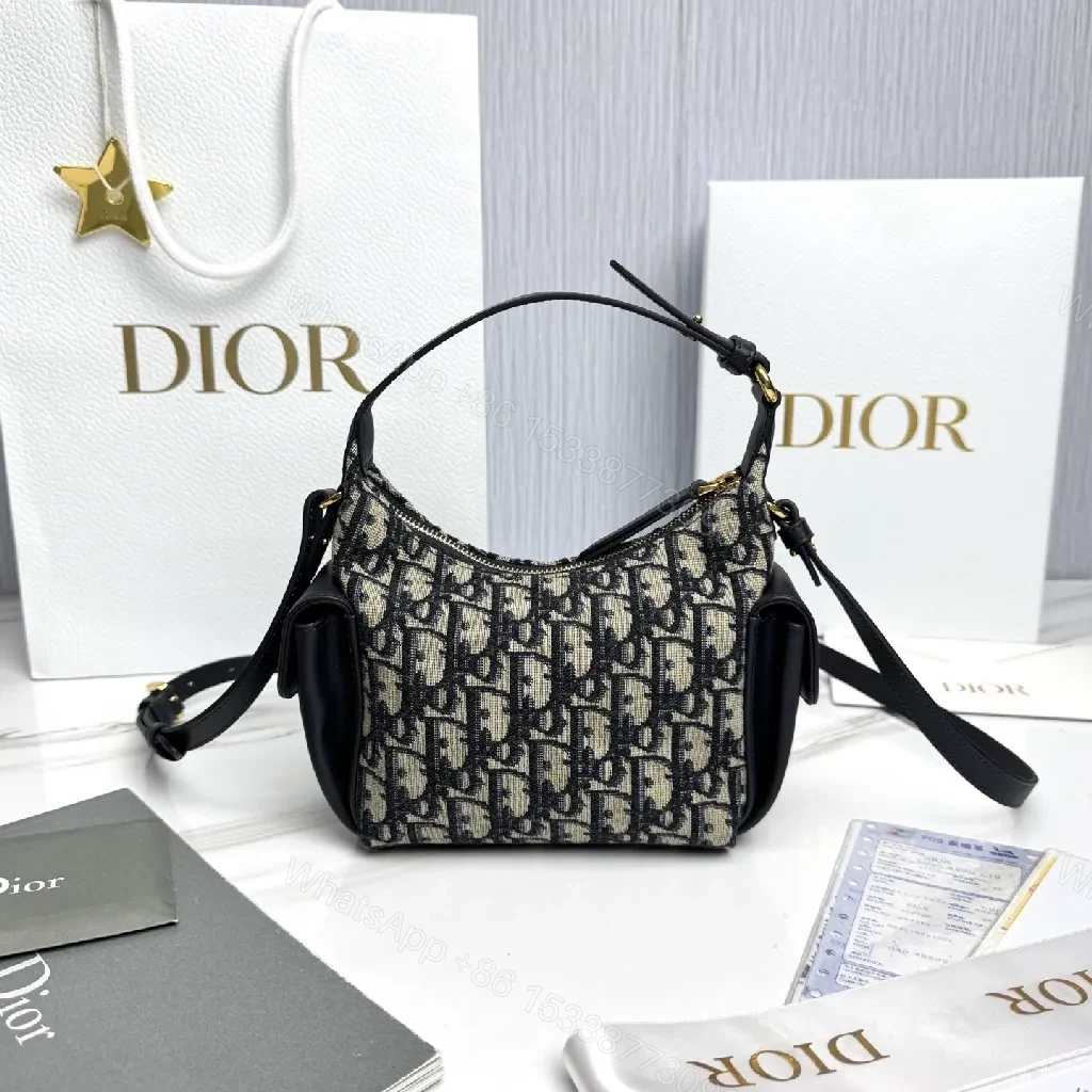 View 3 of Compact Monogram Canvas Bag with Leather Trim and Crossbody