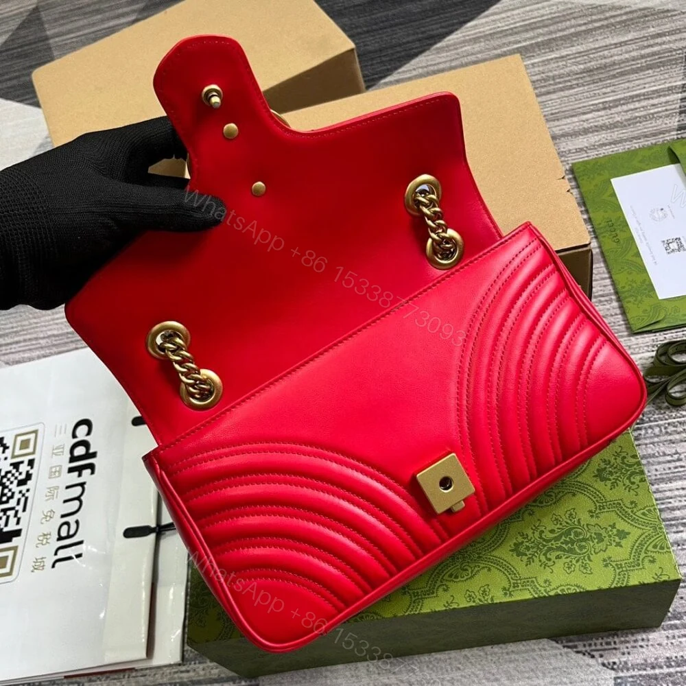 View 7 of Gucci GG Marmont Medium Shoulder Bag Red 26Cm