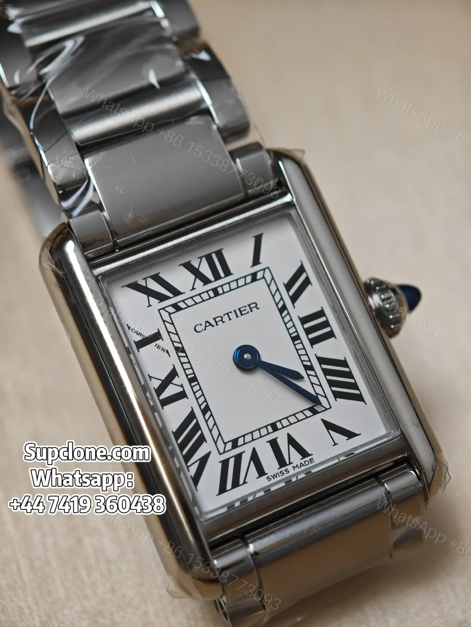 View 8 of Cartier Tank WSTA0107 29.5×22mm Super Clone Quartz Replica Steel Bracelet