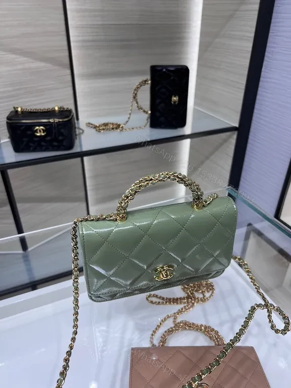 View 5 of Chanel-Inspired Quilted Mini Satchel with Chain Strap
