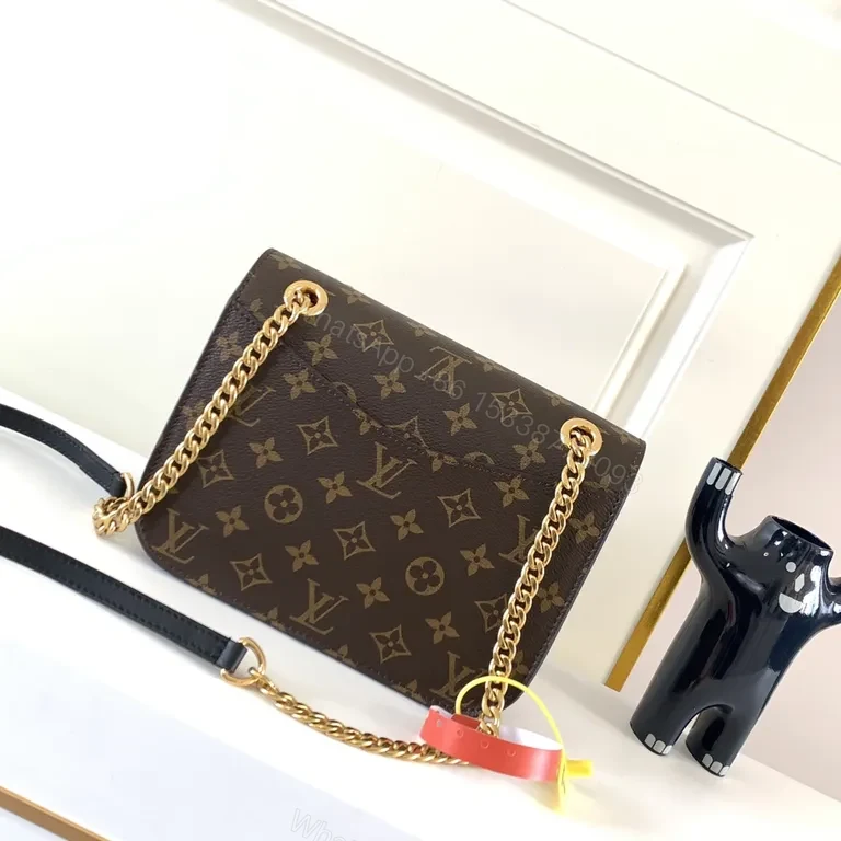 View 9 of Compact Monogram Canvas Bag with Luxe Chain, Crossbody Style