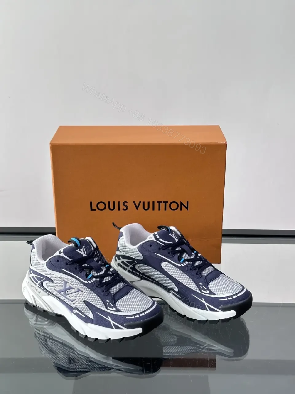 View 9 of Blue Mesh Athletic Lightweight Sneakers