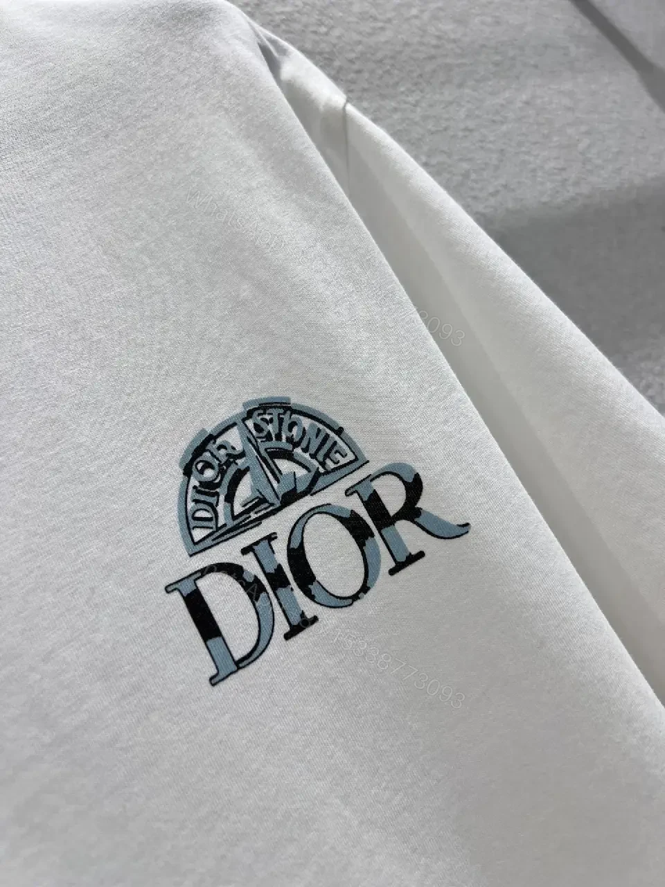 View 5 of Minimalist White Cotton Tee with Crest – Everyday Luxe T‐Shirt