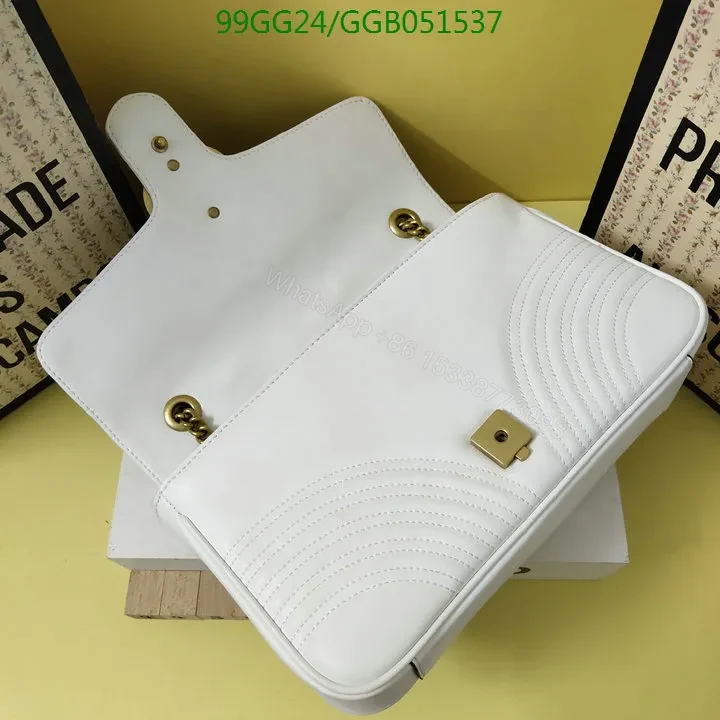View 14 of Medium Gucci GG Marmont Shoulder Bag in Whitewith Gold Hardware 543219