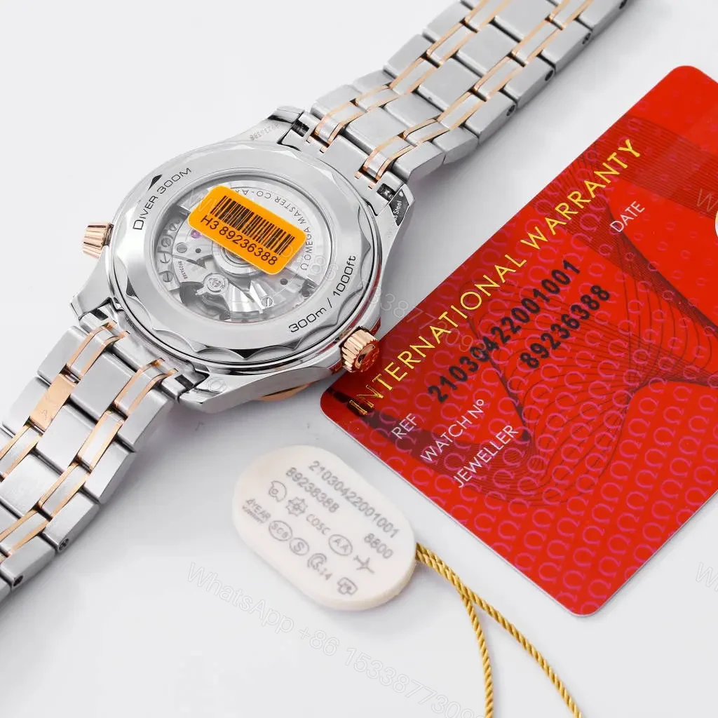 View 9 of Omega Seamaster 300M Replica Watch Two-Tone Stainless Steel with Black Dial 42mm
