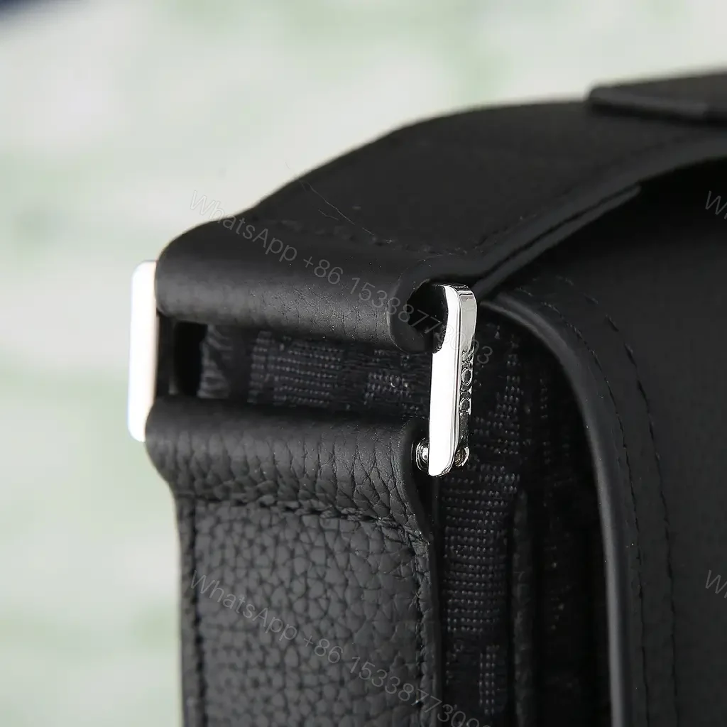 View 10 of Minimalist Crossbody: Monogram Leather, Black, Modern Chic, Durable Ease, Bag