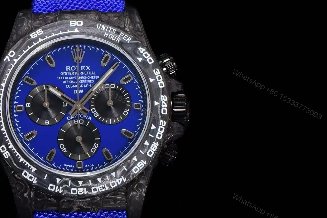 View 2 of Replica DiW Rolex Cosmograph Daytona Miami Blue Carbon