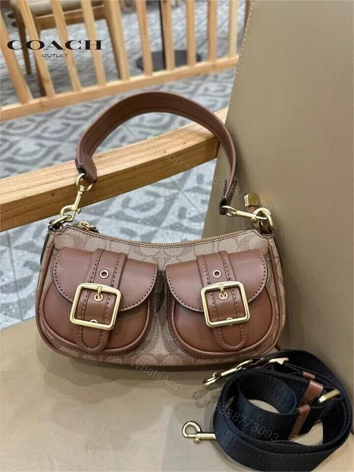 View 3 of Coach Ashton Baguette Bag In Signature Canvas First Copy | AAA+ Replica