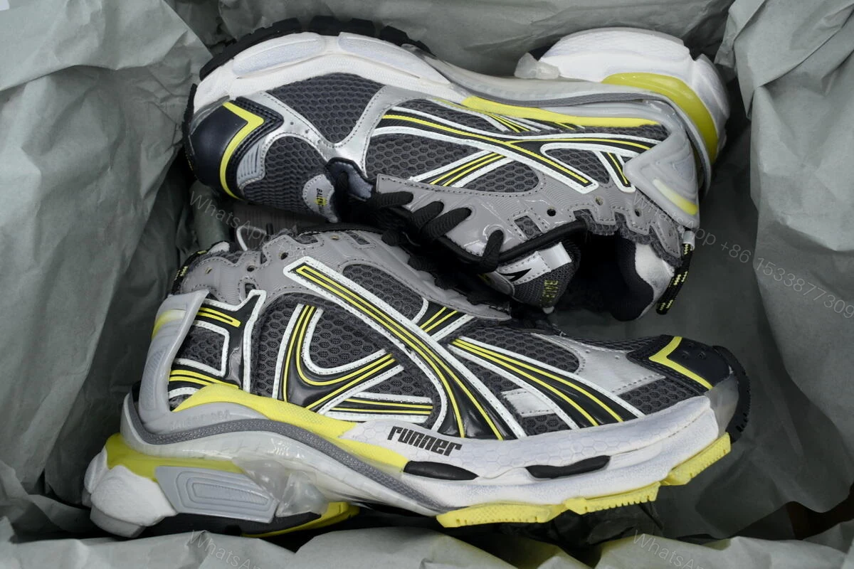 View 5 of Balenciaga Runner Sneaker Grey Black Yellow 772767 W3RMU 1279