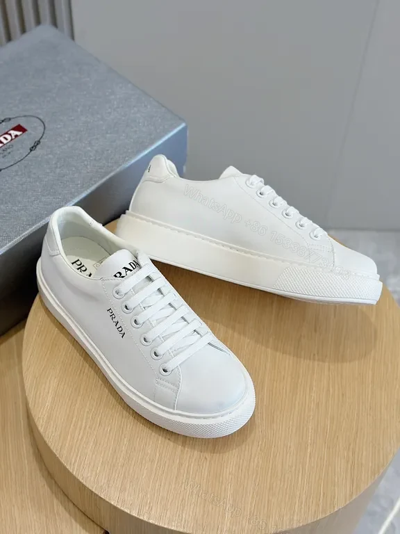 View 8 of Minimalist White Platform Sneaker - Leather, Prada-Inspired Luxury