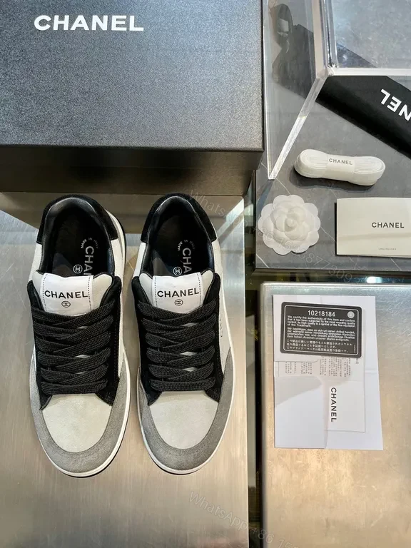 View 8 of Textured Paneled Chanel-Influenced Sneaker with Lifted Comfort
