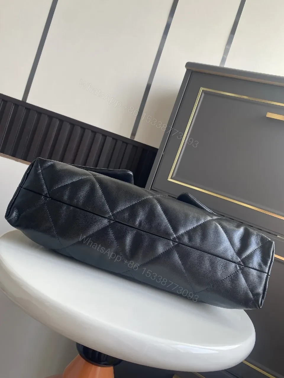 View 4 of Quilted Black Leather Tote: Luxury Street-Style Carryall