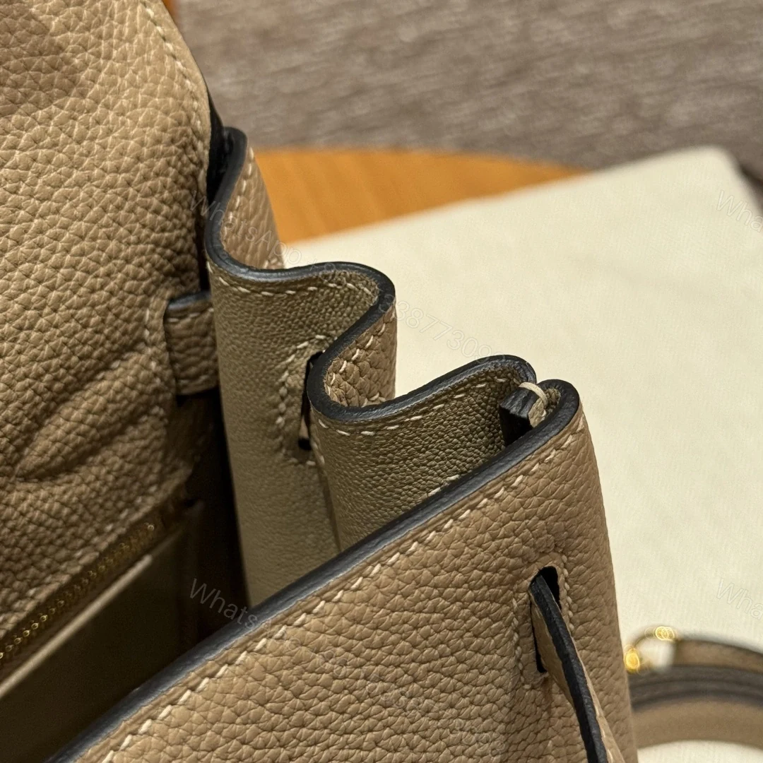View 20 of 高仿Hermes*Kelly28系列H043230TCS2風衣灰金扣牛皮純手工
