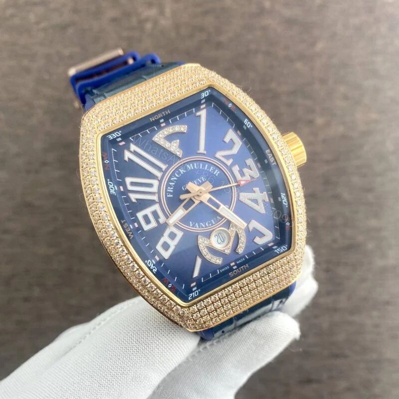 View 3 of Franck Muller Vanguard Diamond Bezel Blue Strap 40mm Automatic