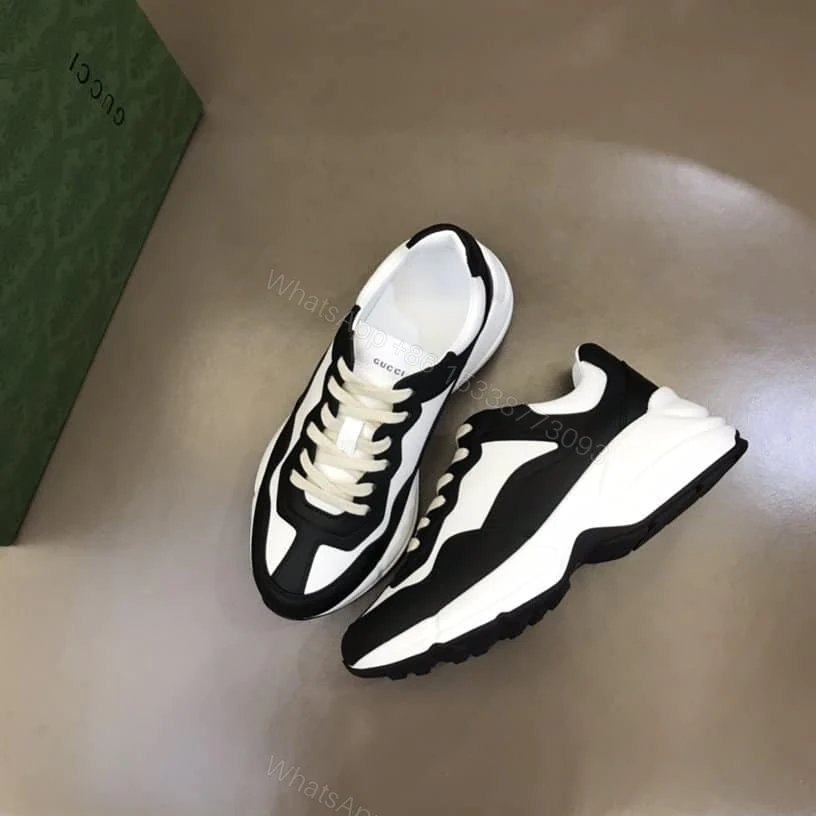 View 4 of Gucci Rhyton Low Top Sneakers In Black And White – GC124
