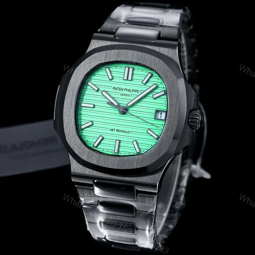 View 2 of Patek Philippe Green Black Nautilus Watch Ceramic Bracelet Ultimate 40MM PP-NAU-GRN-BLK-CER40-V2