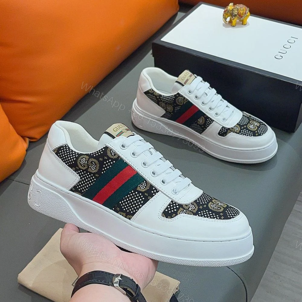 View 3 of Gucci Screener GG High Top Sneaker In White And Black