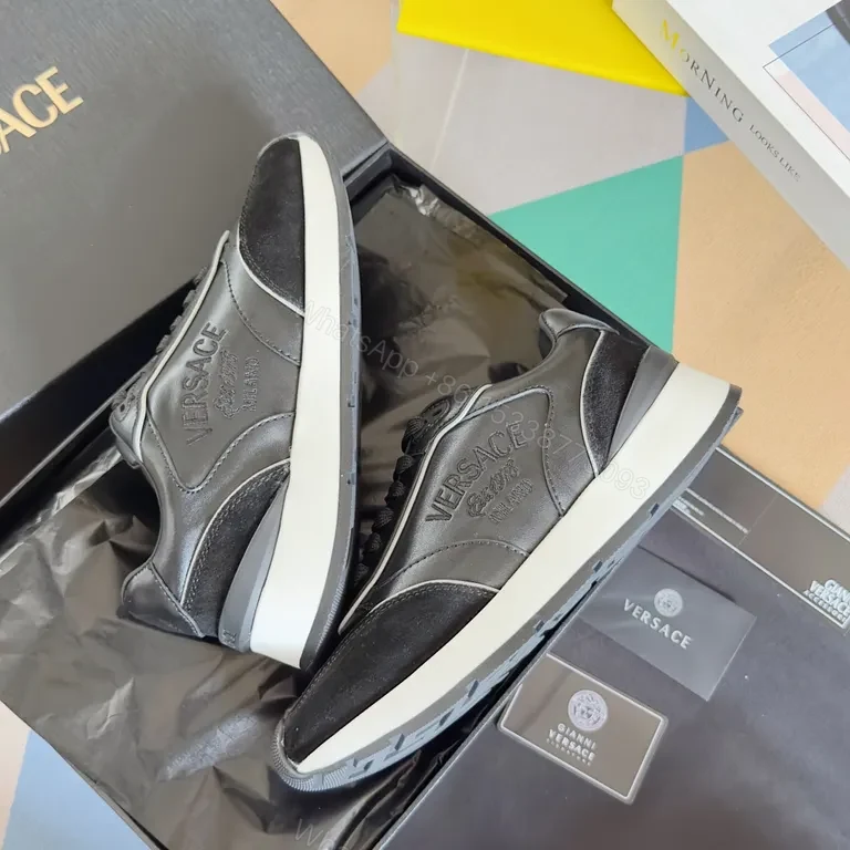 View 4 of Chic Luxe Black Sneakers: Versace-Inspired, All-Day Comfort