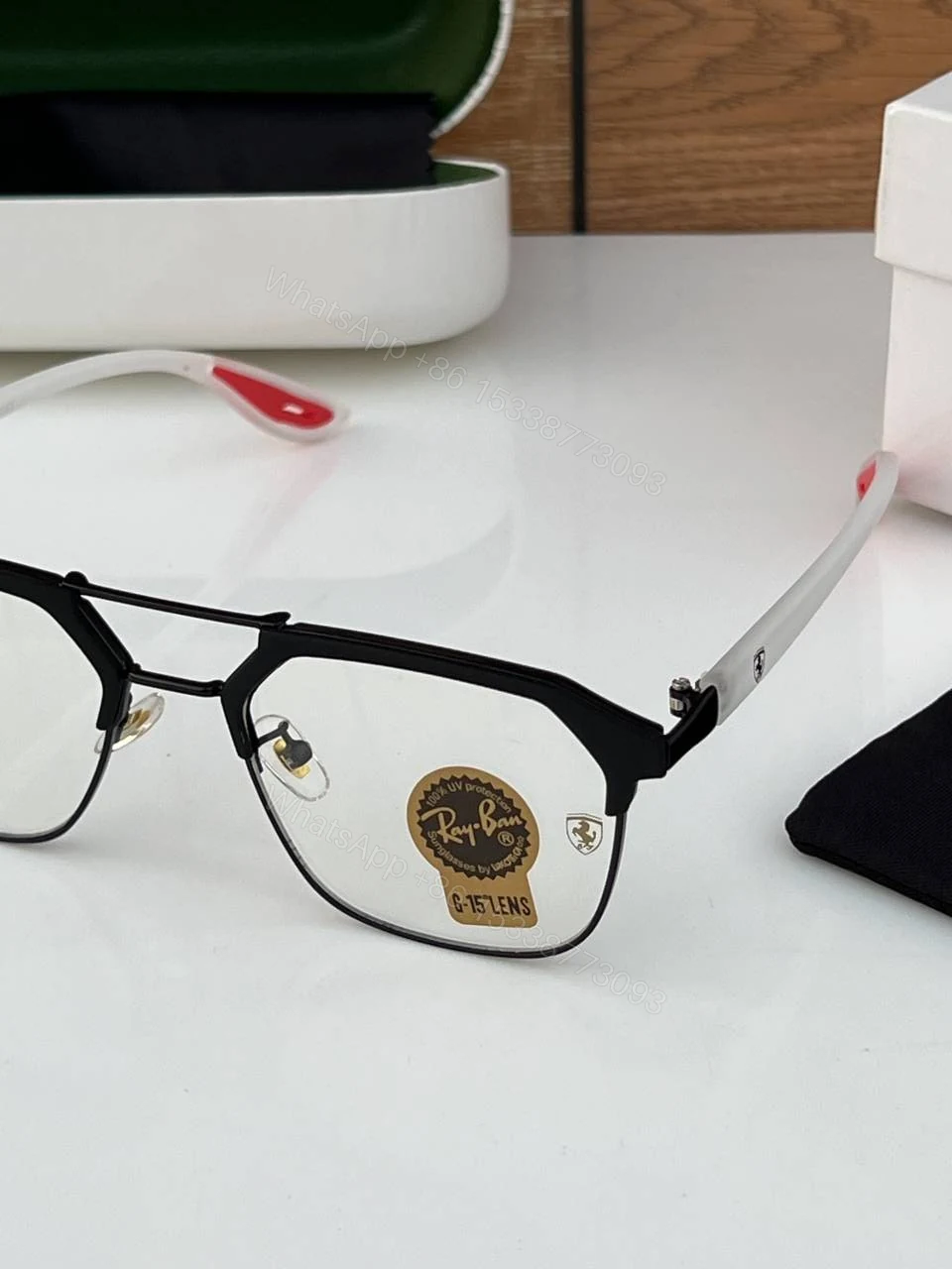 View 5 of First Copy Rayban 04 Black Plano Water Premium Quality Sunglasses
