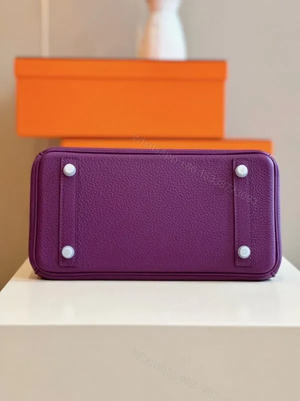 View 8 of HN 25 Dark Purple Togo Leather Palladium Hardware