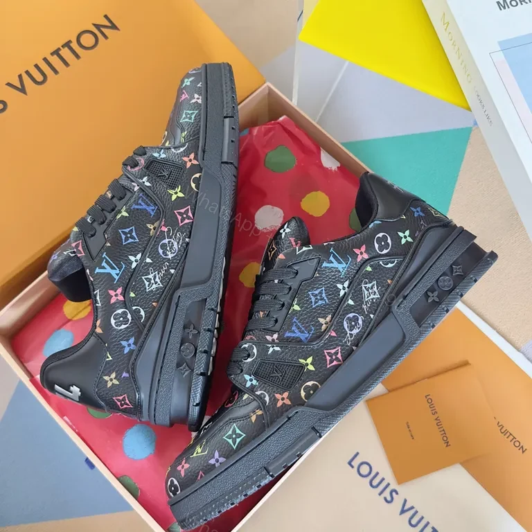 View 3 of Bold LV Monogram High-Top Sneakers with All-Day Comfort