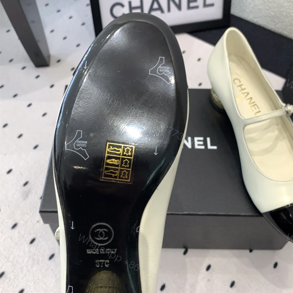View 9 of 高仿Chanel*G38897X小羊皮瑪麗珍單鞋象牙白免檢版