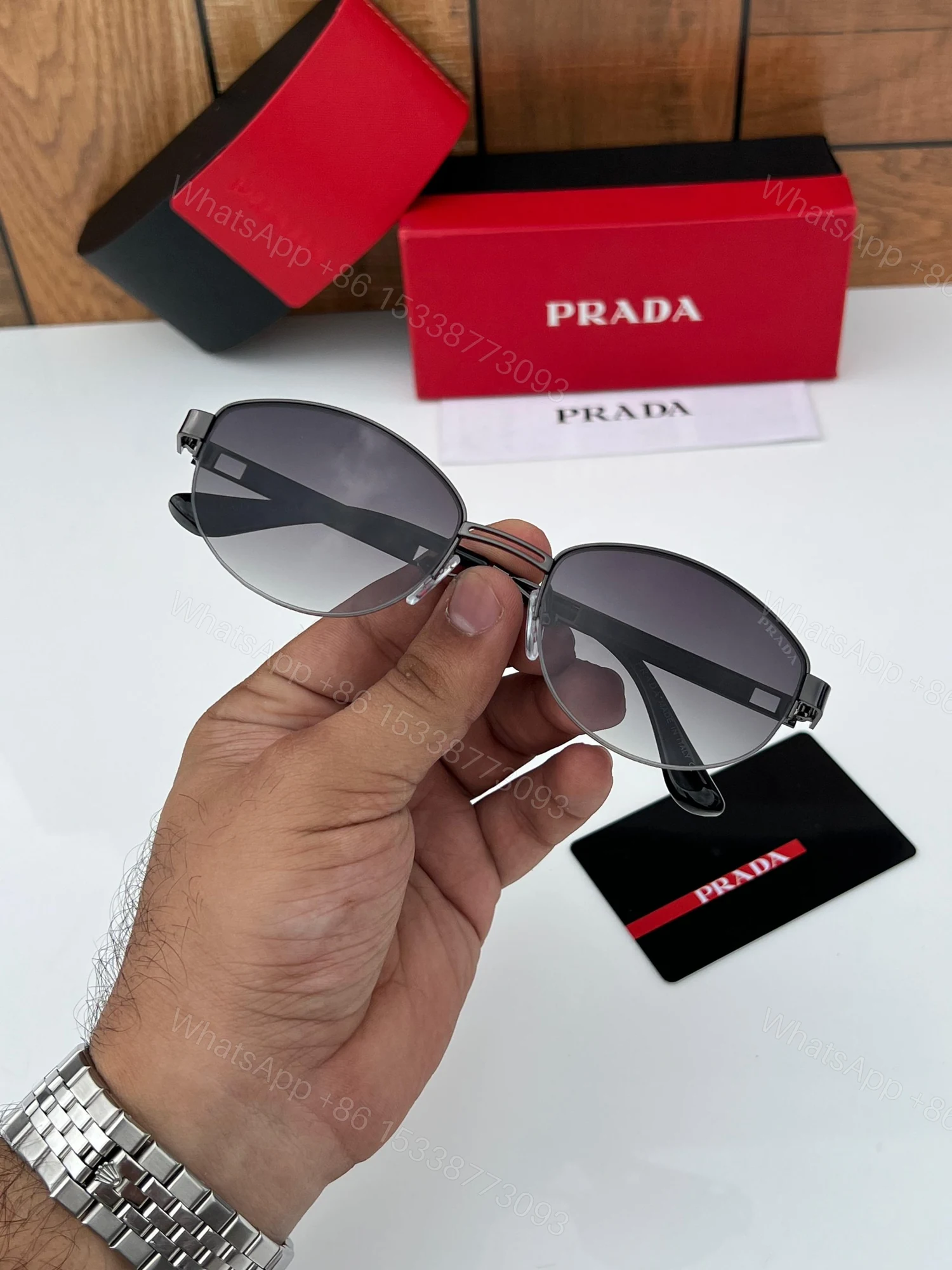 View 4 of FIRST COPY Prada 632 green shaded sunglasses