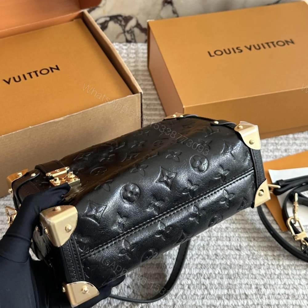 View 5 of Louis Vuitton MM Side Trunk Bag Gold Metal Black 23Cm