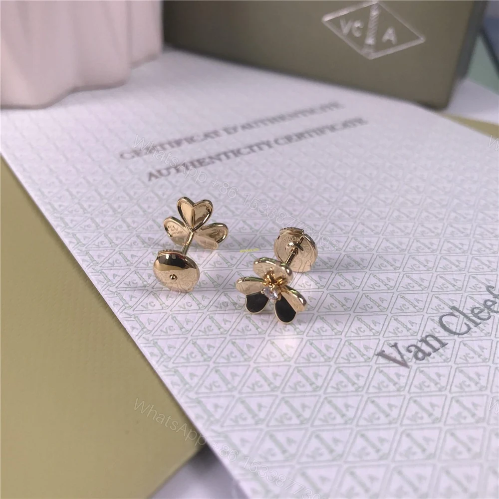 View 2 of Van Cleef & Arpels Frivole Earrings Mini Model Yellow Gold VCARP0J300