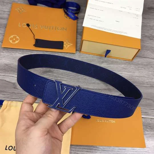 View 2 of LOUIS VUITTON MEN’S INITIALES 40MM REVERSIBLE BELT BLUE – B117