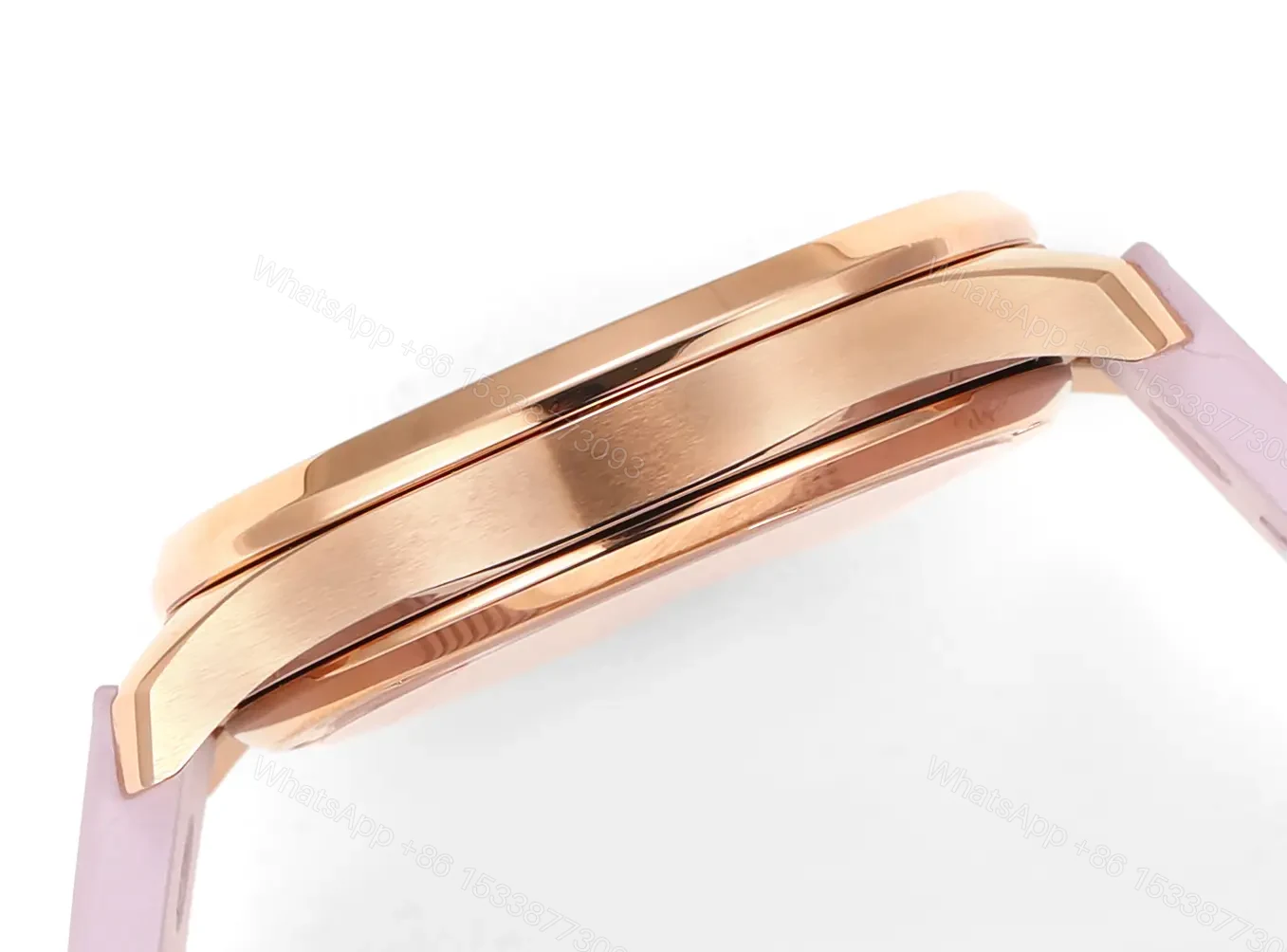 View 8 of Patek Philippe Aquanaut Mechanical Women’s Watch Pink Rubber Strap Rose Gold Case Diamond Bezel