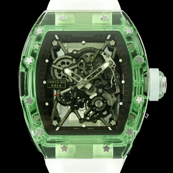 Richard Mille RM 35-01 Super Clone: Rafael Nadal Green Automatic Skeleton — view 1