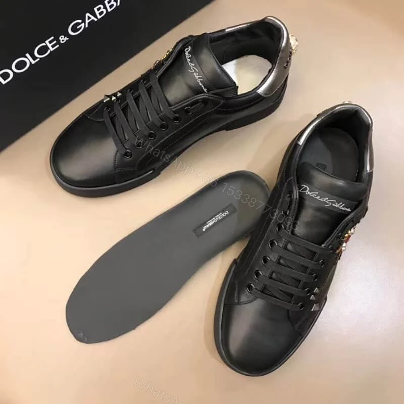 View 4 of DOLCE & GABBANA SNEAKERS PORTOFINO IN VITELLO NAPPATO CON PATCH – DG022