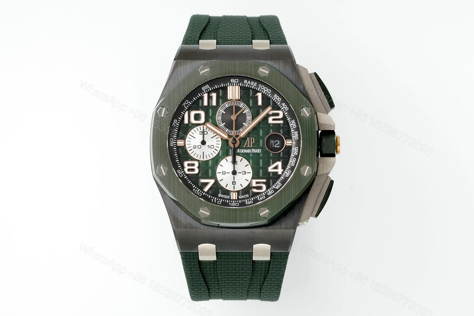 Audemars Piguet Royal Oak Offshore Green Replica 44MM Premium Ceramic Rubber Strap Chronograph Edition RG-AP-ROO-GRN-CER-RUB-44 — view 1