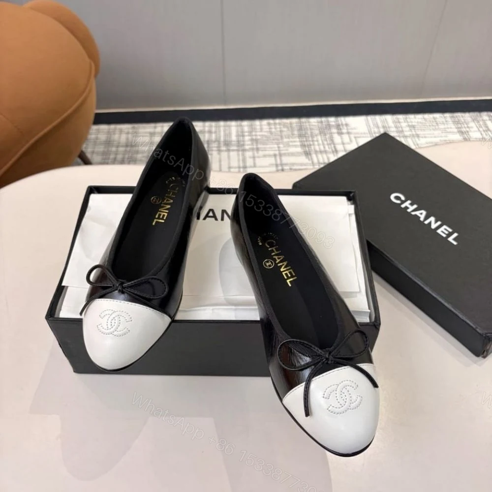 View 4 of Chanel Ballet Flats Black And White