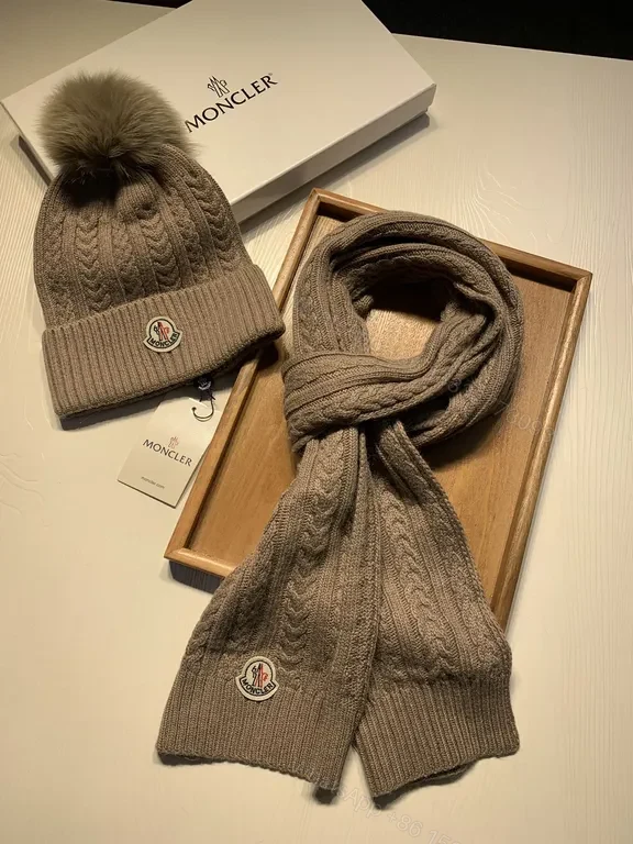 Cozy Cable Knit Hat & Scarf Set â€” Luxury Warmth, Taupe/Greige — view 1