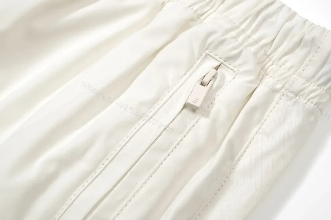 View 2 of Off-White Wide-Leg Cropped Pants with Elastic Drawstring Waist