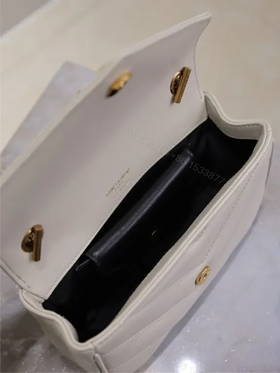 View 4 of Quilted Leather Crossbody with YSL Hardware â€“ Luxury Everyday