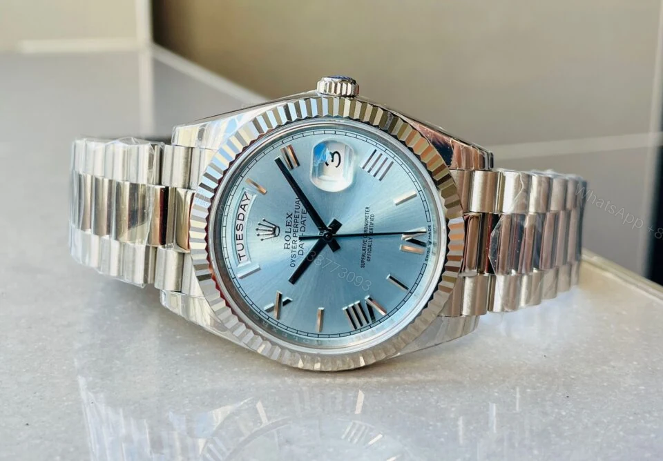 View 6 of EWF Factory SS 1:1 Rolex Day Date II 228239 Best Edition Light Blue Dial A3255