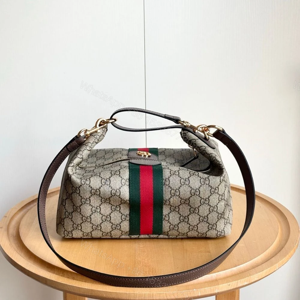 View 2 of Gucci Vanity Medium Top Handle Bag Beige And Ebony 27Cm ‎