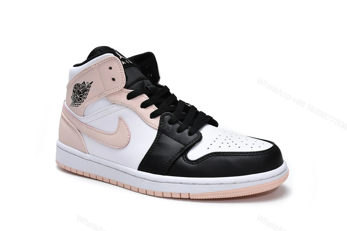 View 2 of Air Jordan 1 Mid Crimson Tint Toe (GS) 554725-133