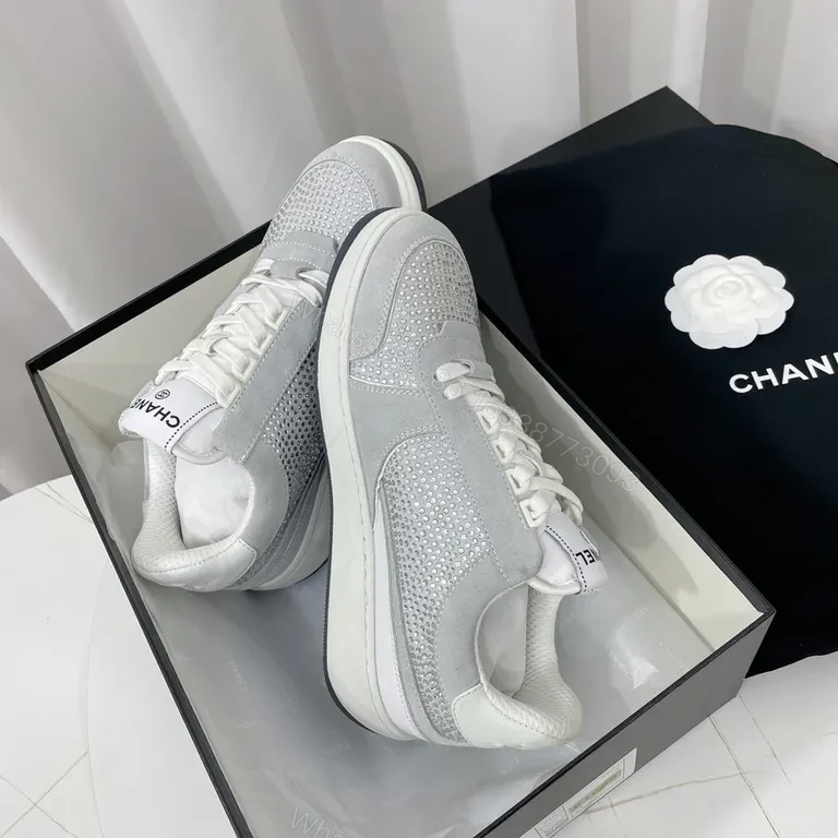 View 3 of White Chanel-Inspired Luxury Trainers with All-Day Comfort