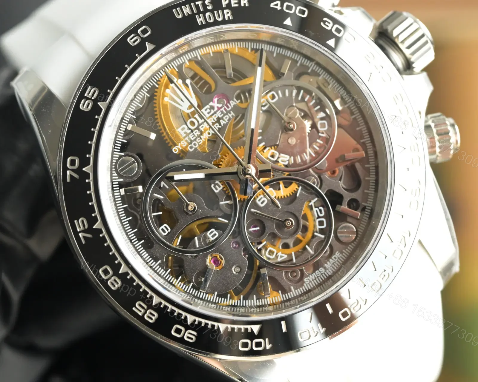 View 9 of Rolex Daytona Skeleton Black Dial White Strap Edition 40mmRG-DAYTONA-SKELETON-WHITE
